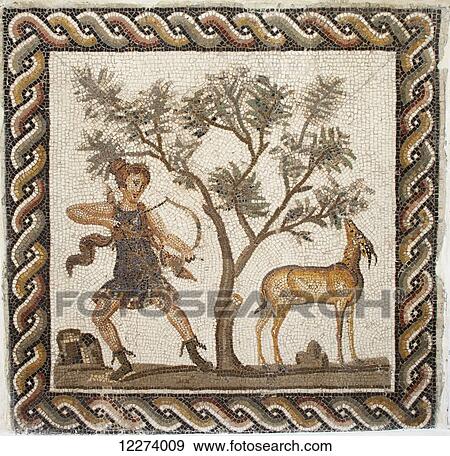 Third century AD Roman mosaic, Diana the Hunter (from Utica), Bardo Museum; Tunis, Tunisia View Large Photo Image Stock Photo - Third century AD Roman mosaic, Diana the Hunter (from Utica), Bardo Museum; Tunis, Tunisia. Fotosearch