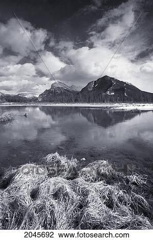 Third Vermilion Lake, Mt. Rundle And Sulphur Mountain, Banff National Park, Alberta Canada. View Large Photo Image Stock Image - Third Vermilion Lake, Mt. Rundle And Sulphur Mountain, Banff National Park, Alberta Canada.. Fotosearch