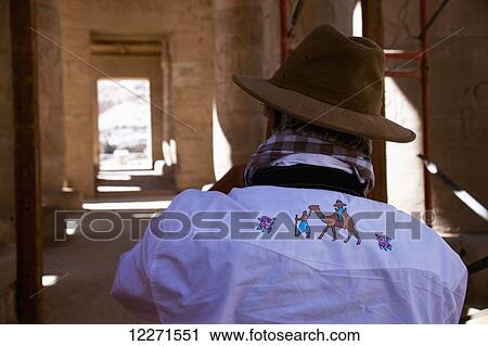 Tourist at Ramesseum funerary temple, West Bank; Luxor, Egypt View Large Photo Image Stock Image - Tourist at Ramesseum funerary temple, West Bank; Luxor, Egypt. Fotosearch