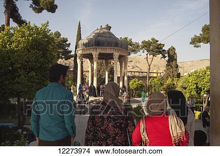 Picture - Tourists at the tomb of Hafez; Shiraz, Iran. Fotosearch