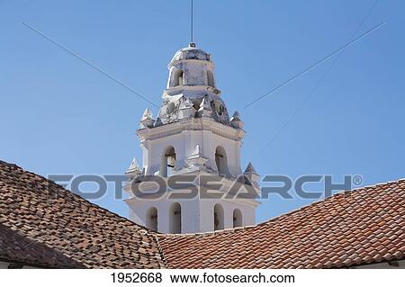 Stock Photo - Tower Of The Church Of San Francisco, Sucre, Chuquisaca Department, Bolivia. Fotosearch