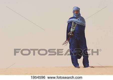 Stock Photograph - Tuareg man near Timbuktu, Mali. Fotosearch