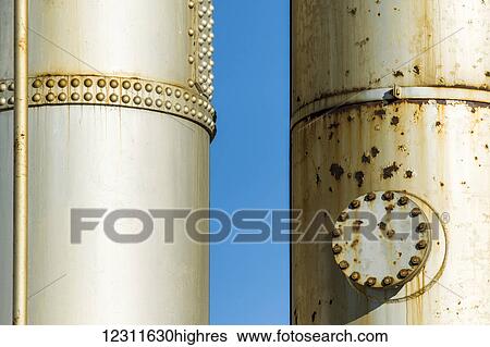 Stock Photograph - Turner Valley Gas Plant; Turner Valley, Alberta, Canada. Fotosearch