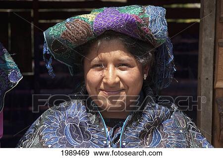 Stock Photo - Tzotzil Maya Woman Wearing A Traditional Wedding Dress, Zinacantán, Chiapas, Mexico. Fotosearch
