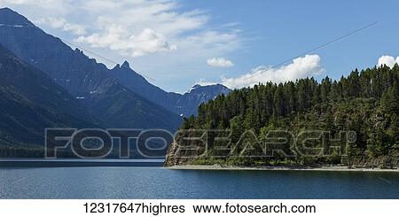 Stock Photograph - Upper Waterton Lake, Waterton Lakes National Park; Alberta, Canada. Fotosearch