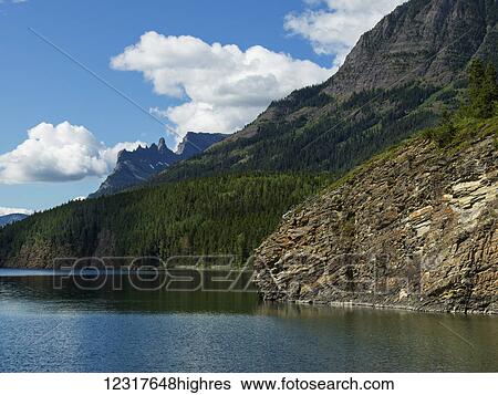 Stock Photograph - Upper Waterton Lake, Waterton Lakes National Park; Alberta, Canada. Fotosearch
