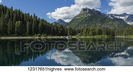 Stock Photograph - Upper Waterton Lake, Waterton Lakes National Park; Alberta, Canada. Fotosearch