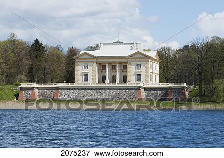 Stock Photo - Uzutrakis Palace By Lake Galve, Trakai, Lithuania. Fotosearch