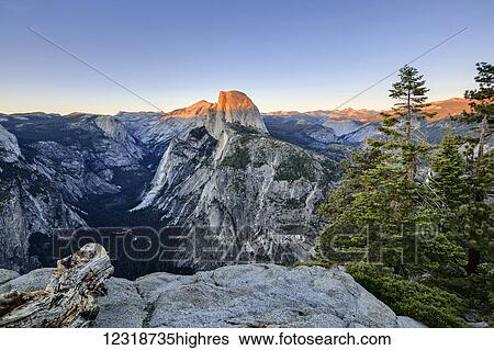 Stock Photograph - View from Glacier Point at sunset, Yosemite National Park; California, United States of America. Fotosearch