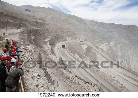 Stock Image - View Of Chuquicamata, The Largest Open Pit Copper Mine In The World, From The Visitor's Terrace, Antofagasta Region, Chile. Fotosearch