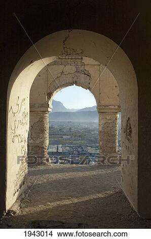 Picture - View Of Kabul From The Tomb Of Sultan Mohammad On The Tapa Maranjan Ridge,, Afghanistan. Fotosearch