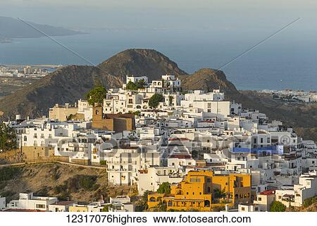 View of Mojacar, on the coast of Almeria; Mojacar, Almeria, Spain View Large Photo Image Stock Photograph - View of Mojacar, on the coast of Almeria; Mojacar, Almeria, Spain. Fotosearch