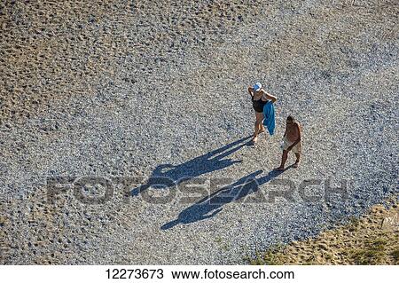 Stock Image - View of pedestrians from La Paloma lighthouse; Uruguay. Fotosearch