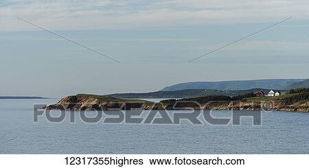 Stock Photograph - View of the coastline on Cape Breton Island; Margaree, Nova Scotia, Canada. Fotosearch
