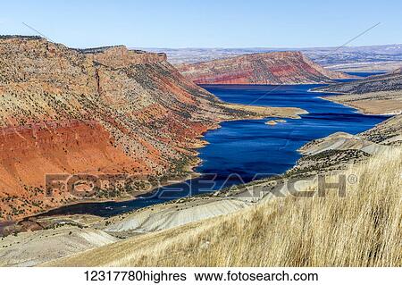 Stock Photograph - View of the Flaming Gorge National Recreational Area in Wyoming and Utah; United States of America. Fotosearch