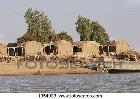 Village on the Niger River between Lake Debo and Sebi, Mali View Large Photo Image Stock Image - Village on the Niger River between Lake Debo and Sebi, Mali. Fotosearch