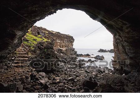 Volcanic Cave At Ana Kai Tangata, Rapa Nui (Easter Island), Chile View Large Photo Image Stock Photograph - Volcanic Cave At Ana Kai Tangata, Rapa Nui (Easter Island), Chile. Fotosearch