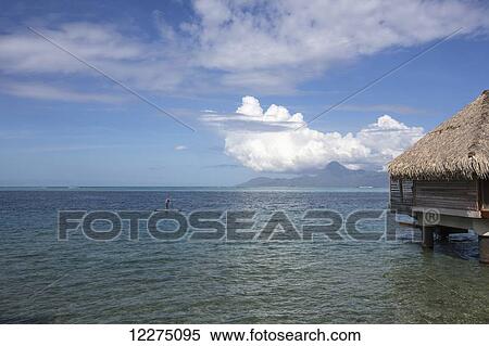 Waterfront hotel accommodation on stilts; Tahiti View Large Photo Image Stock Photography - Waterfront hotel accommodation on stilts; Tahiti. Fotosearch