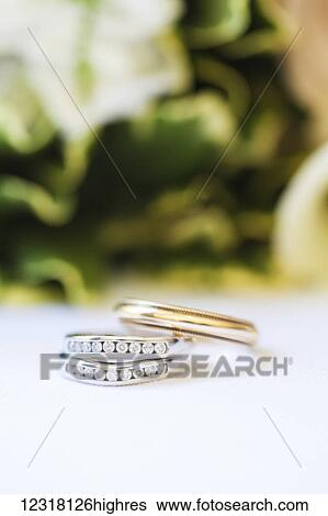 Stock Photograph - Wedding bands; Waco, Texas, United States of America. Fotosearch