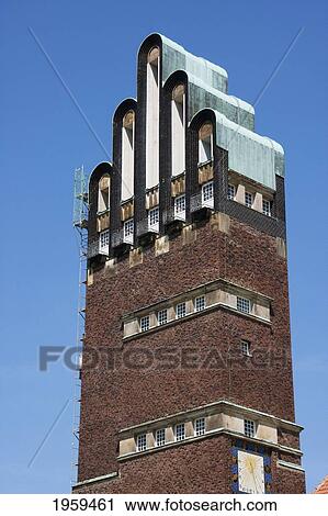 Wedding Tower In Artists' Colony, Darmstadt, Germany View Large Photo Image Stock Image - Wedding Tower In Artists' Colony, Darmstadt, Germany. Fotosearch