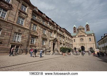 Stock Photo - Westwerk By Heinrich Hubsch, 1854-58 Of The Speyer Cathedral, (Officially The Imperial Cathedral Basilica Of The Assumption And St Stephen), Speyer, Germany. Fotosearch
