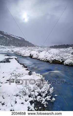 Stock Photo - Wilcox Creek At The Columbia Icefields, Jasper National Park, Alberta. Fotosearch