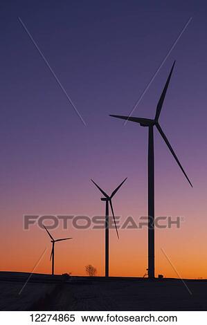 Wind turbines at dawn, near Edgewood; Iowa, United States of America View Large Photo Image Stock Photography - Wind turbines at dawn, near Edgewood; Iowa, United States of America. Fotosearch