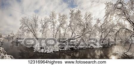 Stock Photograph - Winter wonderland landscape; Thunder Bay, Ontario, Canada. Fotosearch