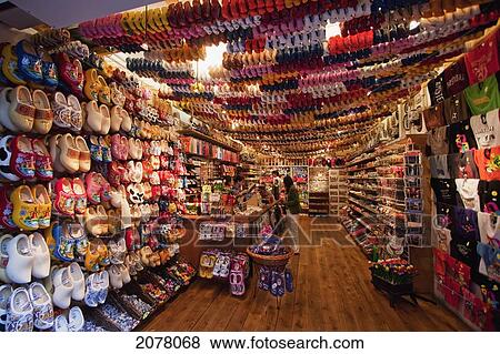 Stock Photo - Wooden Clog Shop, Amsterdam, Netherlands. Fotosearch