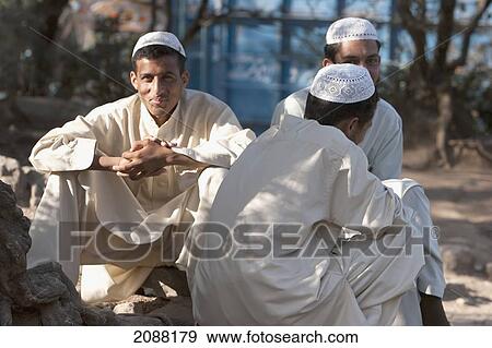 Stock Photo - Young Men In A Madrassa After The 8 October 2005 Earthquake, Arja, Azad Kashmir, Pakistan. Fotosearch