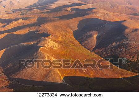 Picture - Aerial view of the Kigluaik Mountains, North of Nome, Seward Peninsula; Alaska, United States of America. Fotosearch