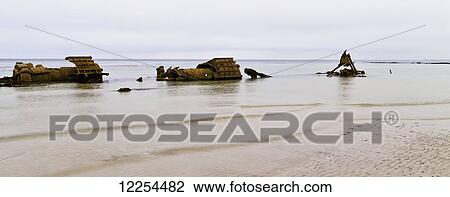 Stock Image - Bay Of Lopness, World War I shipwreck; Orkney, Scotland. Fotosearch