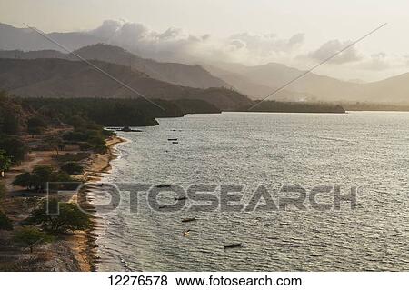 Stock Photo - Beach by the Wetar Strait, near Metinaro; Dili District, East Timor. Fotosearch