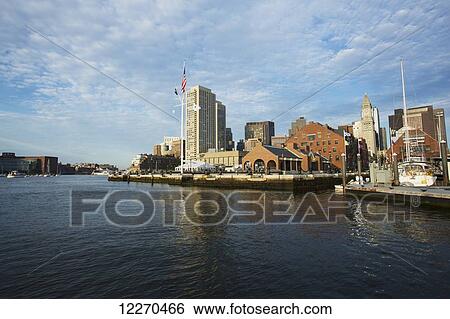 Boston skyline from the water; Boston, Massachusetts, United States of America View Large Photo Image Stock Photograph - Boston skyline from the water; Boston, Massachusetts, United States of America. Fotosearch