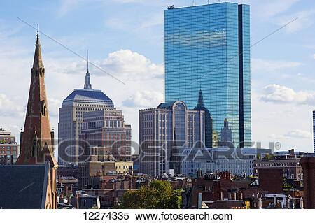 Boston Skyline with the tallest building in Boston, Hancock Place, also known as The John Hancock Tower; Boston, Massachusetts, United States of America View Large Photo Image Stock Photography - Boston Skyline with the tallest building in Boston, Hancock Place, also known as The John Hancock Tower; Boston, Massachusetts, United States of America. Fotosearch