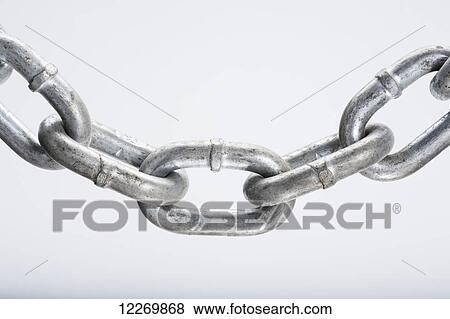 Chain with large links that have been welded on a white background View Large Photo Image Stock Photo - Chain with large links that have been welded on a white background. Fotosearch