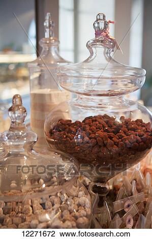 Chocolate truffles in a glass jar at Cafe Demel; Salzburg, Austria View Large Photo Image Stock Image - Chocolate truffles in a glass jar at Cafe Demel; Salzburg, Austria. Fotosearch