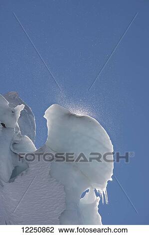 Close up of a glacier edge with blue sky; New Zealand View Large Photo Image Stock Image - Close up of a glacier edge with blue sky; New Zealand. Fotosearch