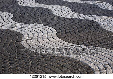 Stock Photography - Cobblestone pattern on a street; Quebec City, Quebec, Canada. Fotosearch