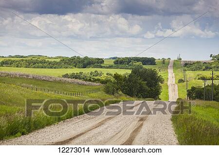 Picture - Country road; Winnipeg, Manitoba, Canada. Fotosearch