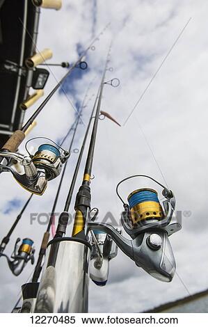 Stock Photography - Fishing rods; Maine, United States of America. Fotosearch
