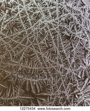 Picture - Frost on window; Waterloo, Quebec, Canada. Fotosearch