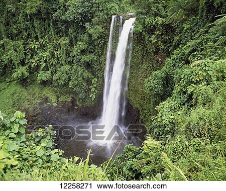 Stock Image - Fuipisia Falls, Southeast Upolu; Upolu Island, Samoa. Fotosearch