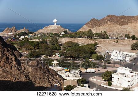 Giant incense burner above Riyam Park, seen from C38 walking trail; Mutrah, Muscat, Oman View Large Photo Image Stock Photo - Giant incense burner above Riyam Park, seen from C38 walking trail; Mutrah, Muscat, Oman. Fotosearch