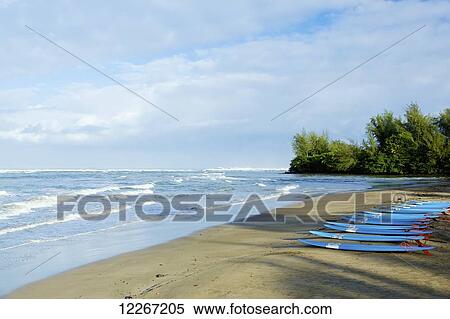 Stock Photography - Hanalei Bay; Kauai, Hawaii, United States of America. Fotosearch