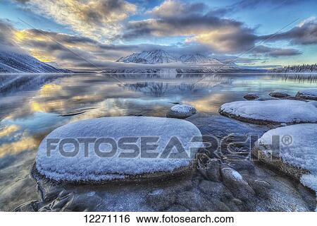 Stock Photograph - Kathleen Lake and Mount Worthington in Kluane National Park; Yukon, Canada. Fotosearch