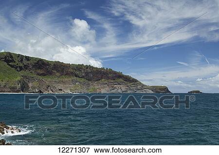 Stock Photo - Kilauea Point from Makolea Point, North shore; Kauai, Hawaii, United States of America. Fotosearch