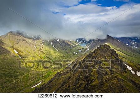 Long Lake and Campbell Creek Canyon viewed from Wolverine Peak, Chugach State Park; Alaska, United States of America View Large Photo Image Stock Image - Long Lake and Campbell Creek Canyon viewed from Wolverine Peak, Chugach State Park; Alaska, United States of America. Fotosearch