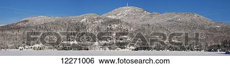 Stock Photograph - Mount Orford in winter; Orford, Quebec, Canada. Fotosearch
