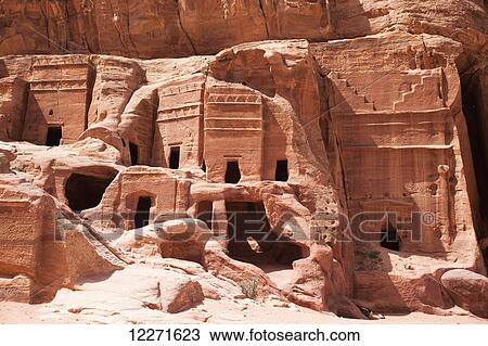 Nabataean and Roman tombs; Petra, Jordan View Large Photo Image Stock Image - Nabataean and Roman tombs; Petra, Jordan. Fotosearch